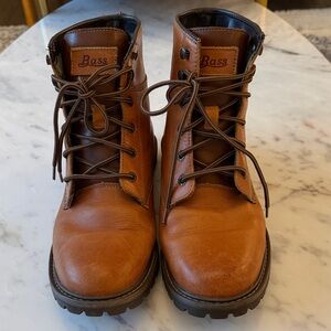 Bass Men's Tan Leather Lace-Up Boots